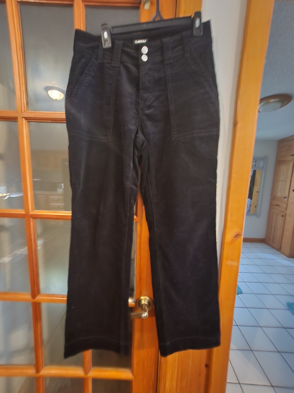 Straight-Leg Black Women’s Corduroy with Utility Pockets
